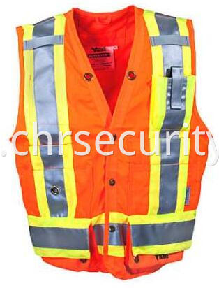 High Visibility Orange Pocketed Surveyors' Safety Vest